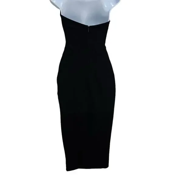 Nookie Medea Midi Bodycon Halter Dress Black Open Back S NWT Glam Edgy Cocktail - Picture 6 of 11